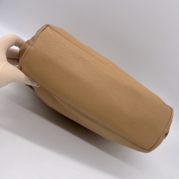 Cole Haan Avery Large Leather Hobo Shoulder Bag Tan Gold - Picture 9 of 16